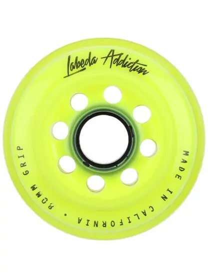 Labeda Addiction Grip 76A Roller Hockey Wheel - Yellow